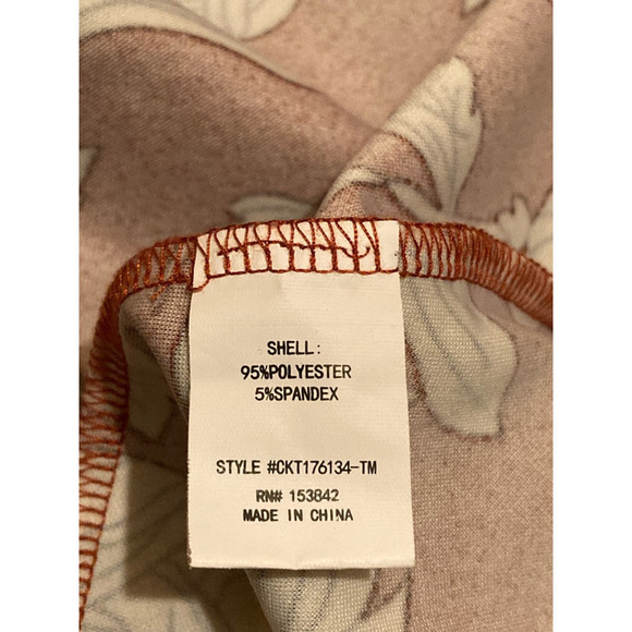 Mellowday Womens Blouse Multicolor Floral Short Cuff Sleeve Scoop Neck Stretch M - Picture 7 of 7